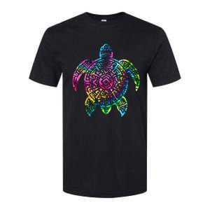 Ocean Odyssey Tie Dye Tribal Tides Sea Turtle Softstyle CVC T-Shirt