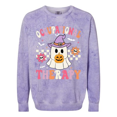 Ot Occupational Therapy Halloween Colorblast Crewneck Sweatshirt