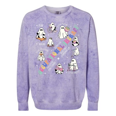 Ot Occupational Therapy Therapist Halloween Spooky Colorblast Crewneck Sweatshirt