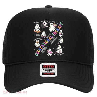Ot Occupational Therapy Therapist Halloween Spooky High Crown Mesh Back Trucker Hat