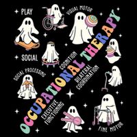 Ot Occupational Therapy Therapist Halloween Spooky V-Neck T-Shirt