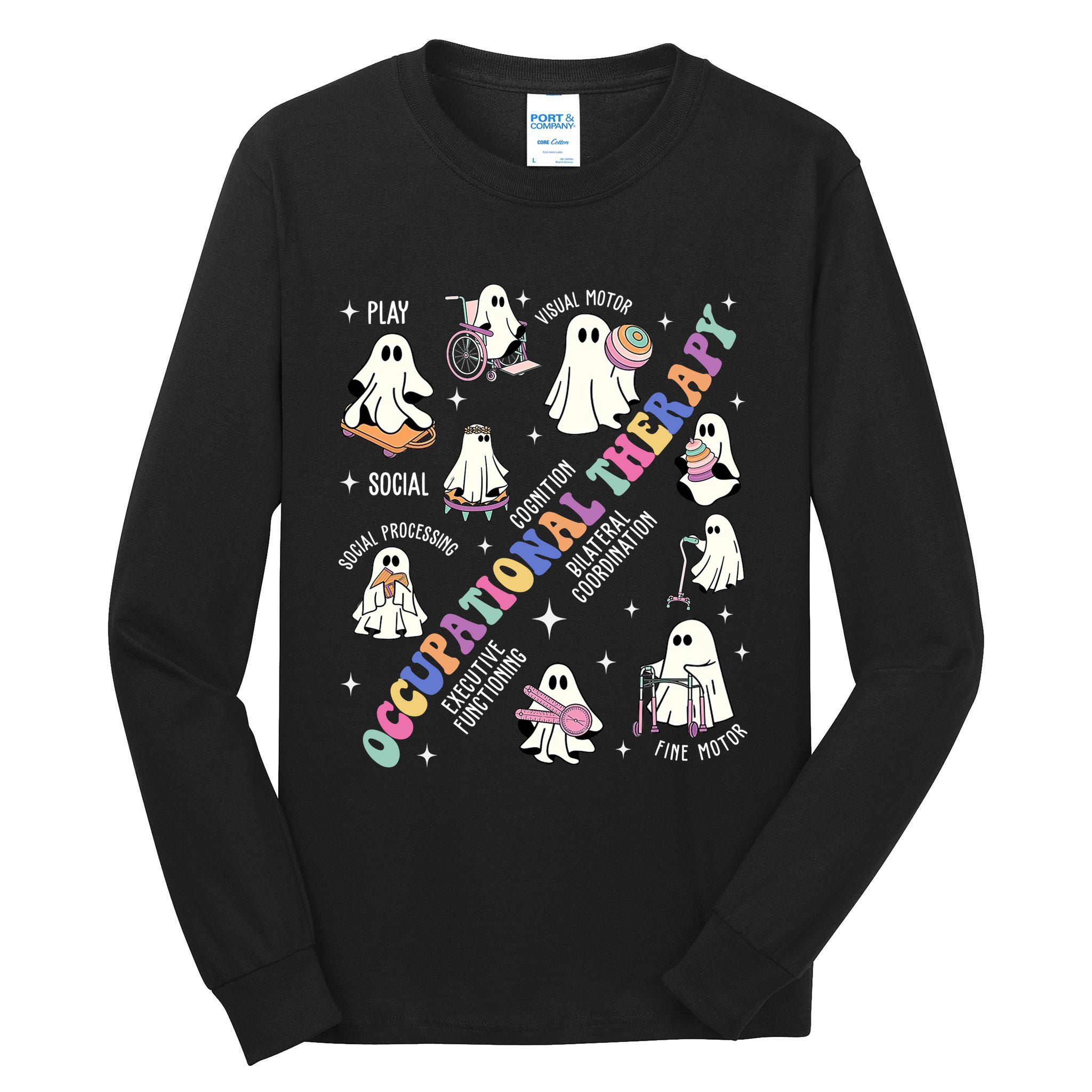 Ot Occupational Therapy Therapist Halloween Spooky Tall Long Sleeve T-Shirt