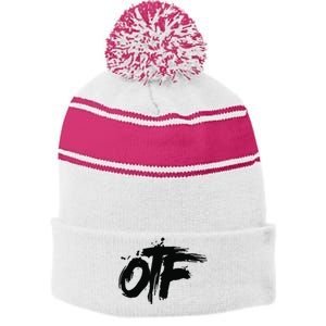 OTF Only The Family Stripe Pom Pom Beanie