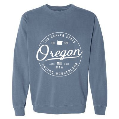 Oregon Or Travel Vacation State Slogan Garment-Dyed Sweatshirt
