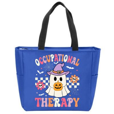 OT Occupational Therapy Halloween Retro Ghost OT Halloween Zip Tote Bag