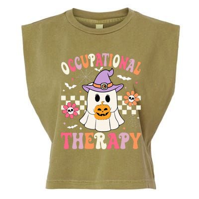 OT Occupational Therapy Halloween Retro Ghost OT Halloween Garment-Dyed Women's Muscle Tee