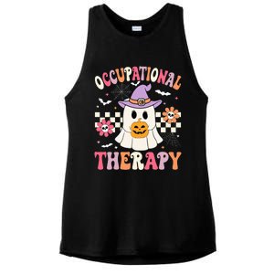 OT Occupational Therapy Halloween Retro Ghost OT Halloween Ladies PosiCharge Tri-Blend Wicking Tank