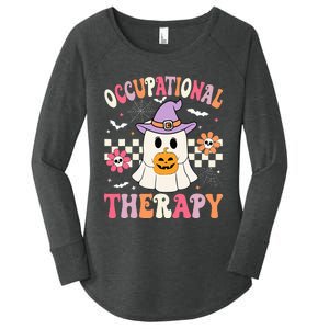 OT Occupational Therapy Halloween Retro Ghost OT Halloween Women's Perfect Tri Tunic Long Sleeve Shirt