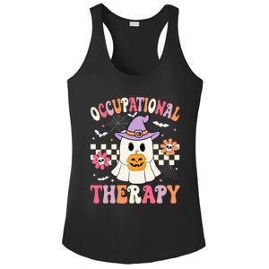 OT Occupational Therapy Halloween Retro Ghost OT Halloween Ladies PosiCharge Competitor Racerback Tank