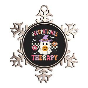 OT Occupational Therapy Halloween Retro Ghost OT Halloween Metallic Star Ornament