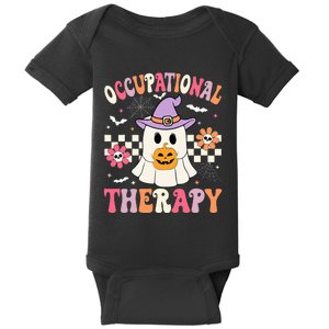 OT Occupational Therapy Halloween Retro Ghost OT Halloween Baby Bodysuit