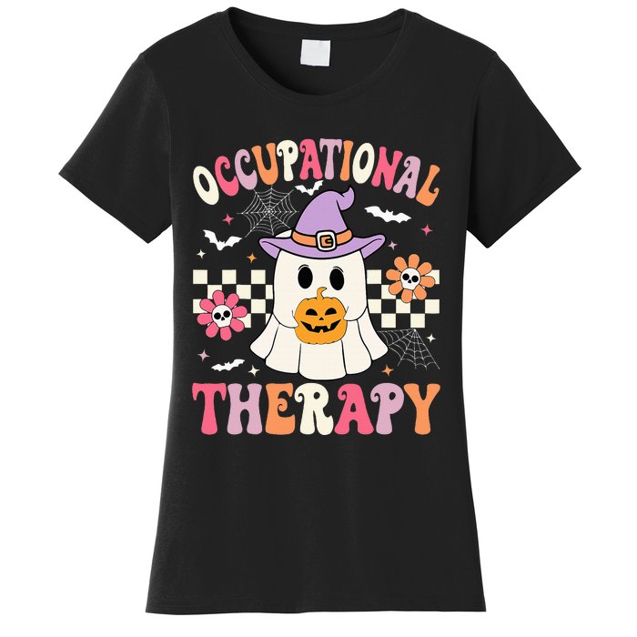 OT Occupational Therapy Halloween Retro Ghost OT Halloween Women's T-Shirt