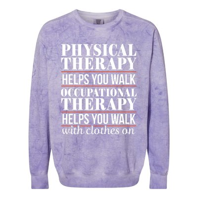 OT Occupational Therapy Assistant Physical Therapist Colorblast Crewneck Sweatshirt