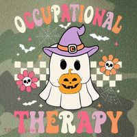 Ot Occupational Therapy Halloween Retro Ghost Ot Halloween Legacy Tie Dye Trucker Hat