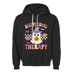 Ot Occupational Therapy Halloween Retro Ghost Ot Halloween Garment-Dyed Fleece Hoodie