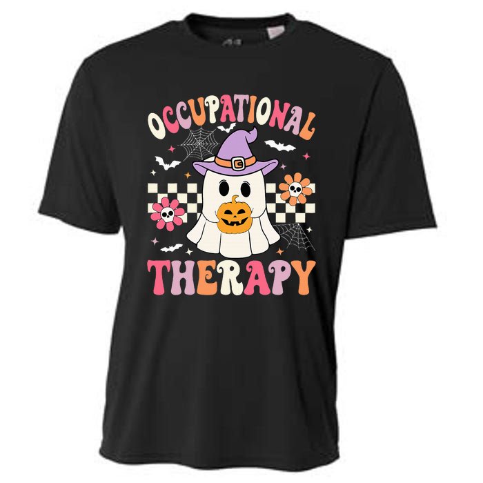 Ot Occupational Therapy Halloween Retro Ghost Ot Halloween Cooling Performance Crew T-Shirt