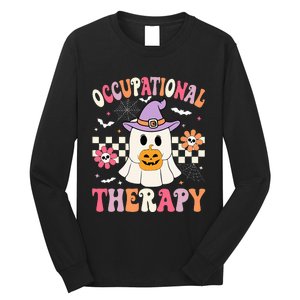 Ot Occupational Therapy Halloween Retro Ghost Ot Halloween Long Sleeve Shirt