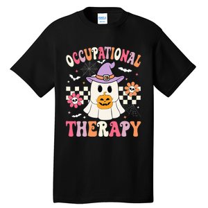 Ot Occupational Therapy Halloween Retro Ghost Ot Halloween Tall T-Shirt