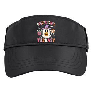 Ot Occupational Therapy Halloween Retro Ghost Ot Halloween Adult Drive Performance Visor