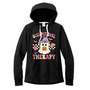 Ot Occupational Therapy Halloween Retro Ghost Ot Halloween Women's Fleece Hoodie