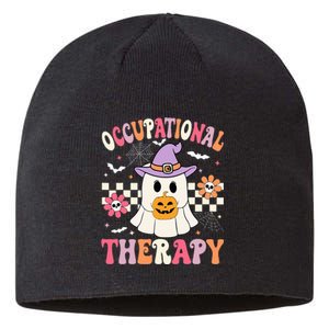 Ot Occupational Therapy Halloween Retro Ghost Ot Halloween Sustainable Beanie