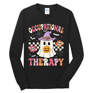 Ot Occupational Therapy Halloween Retro Ghost Ot Halloween Tall Long Sleeve T-Shirt