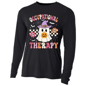 Ot Occupational Therapy Halloween Retro Ghost Ot Halloween Cooling Performance Long Sleeve Crew