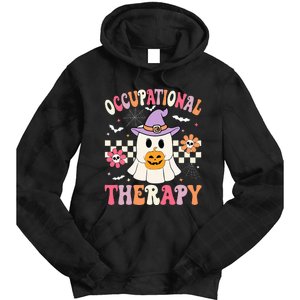 Ot Occupational Therapy Halloween Retro Ghost Ot Halloween Tie Dye Hoodie