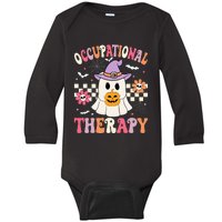 Ot Occupational Therapy Halloween Retro Ghost Ot Halloween Baby Long Sleeve Bodysuit