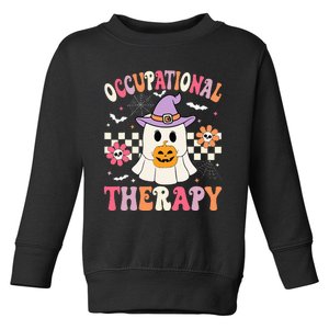 Ot Occupational Therapy Halloween Retro Ghost Ot Halloween Toddler Sweatshirt