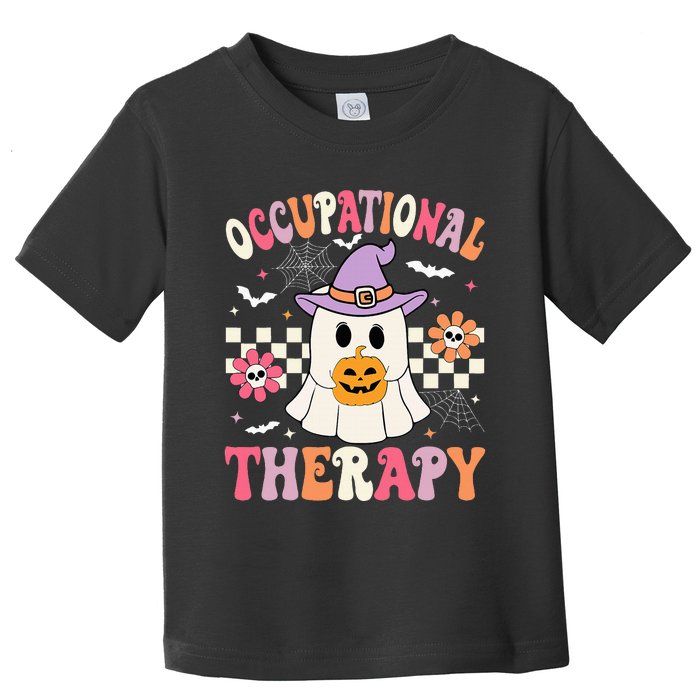 Ot Occupational Therapy Halloween Retro Ghost Ot Halloween Toddler T-Shirt