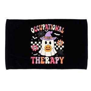 Ot Occupational Therapy Halloween Retro Ghost Ot Halloween Microfiber Hand Towel