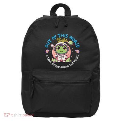 Out Of This World Golfer Frog Astronaut Toad Golfing 16 in Basic Backpack