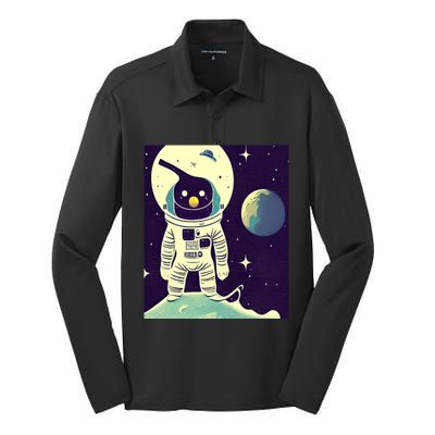 Out Of This World Penguin Gift Silk Touch Performance Long Sleeve Polo