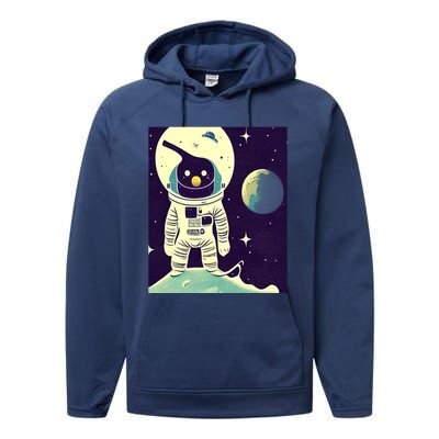 Out Of This World Penguin Gift Performance Fleece Hoodie