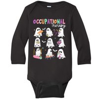 Ot Occupational Therapy Halloween Retro Ghost Ot Halloween Baby Long Sleeve Bodysuit