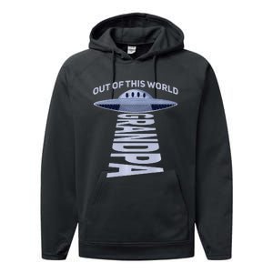 Out Of This World Grandpa Quote For Your UFO Grandpa Premium Performance Fleece Hoodie