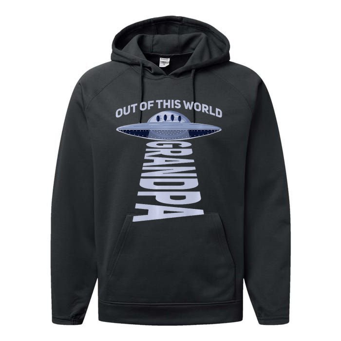 Out Of This World Grandpa Quote For Your UFO Grandpa Premium Performance Fleece Hoodie