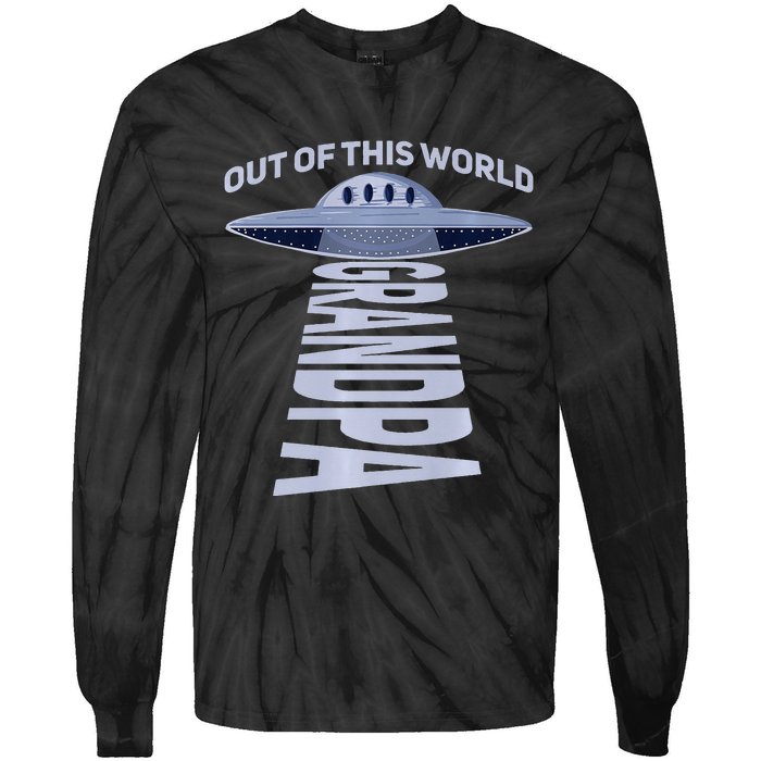 Out Of This World Grandpa Quote For Your UFO Grandpa Premium Tie-Dye Long Sleeve Shirt