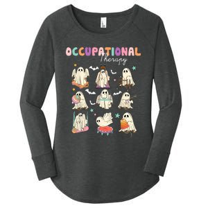 Ot Occupational Therapy Halloween Retro Ghost Ot Halloween Women's Perfect Tri Tunic Long Sleeve Shirt