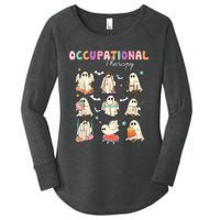 Ot Occupational Therapy Halloween Retro Ghost Ot Halloween Women's Perfect Tri Tunic Long Sleeve Shirt