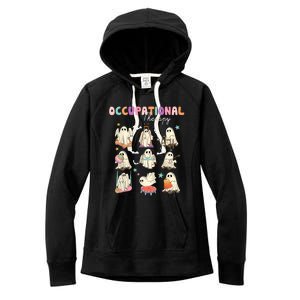 Ot Occupational Therapy Halloween Retro Ghost Ot Halloween Women's Fleece Hoodie