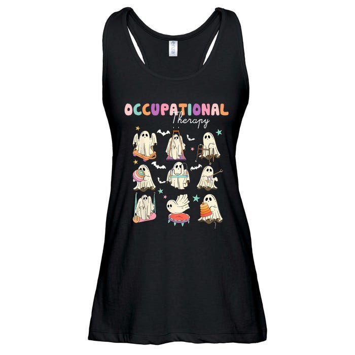 Ot Occupational Therapy Halloween Retro Ghost Ot Halloween Ladies Essential Flowy Tank