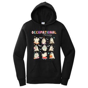 Ot Occupational Therapy Halloween Retro Ghost Ot Halloween Women's Pullover Hoodie