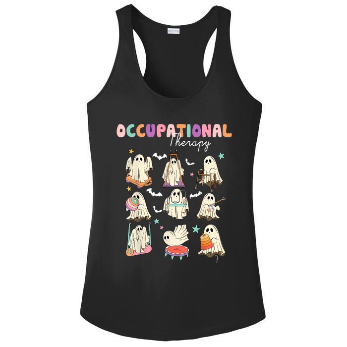 Ot Occupational Therapy Halloween Retro Ghost Ot Halloween Ladies PosiCharge Competitor Racerback Tank