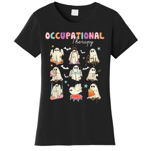 Ot Occupational Therapy Halloween Retro Ghost Ot Halloween Women's T-Shirt