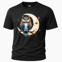 Owl Of The Moonlit Branch Gift Cooling Performance Crew T-Shirt