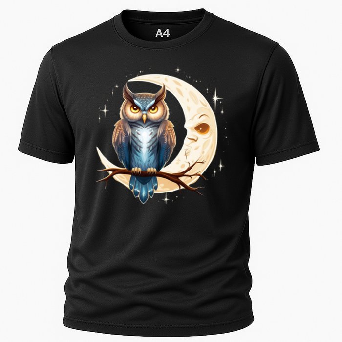 Owl Of The Moonlit Branch Gift Cooling Performance Crew T-Shirt