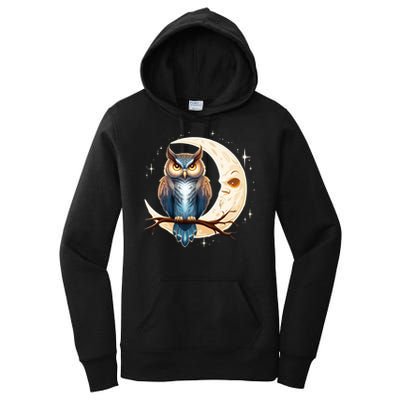 Owl Of The Moonlit Branch Gift Women's Pullover Hoodie