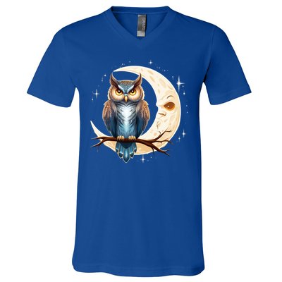 Owl Of The Moonlit Branch Gift V-Neck T-Shirt